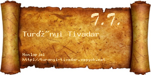 Turányi Tivadar névjegykártya
